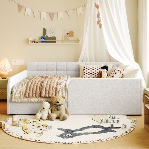 Full modern boucle daybed - full,