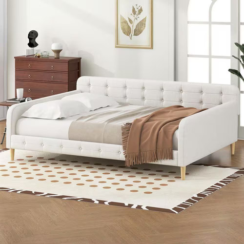 Beige queen size daybed - daybed, with